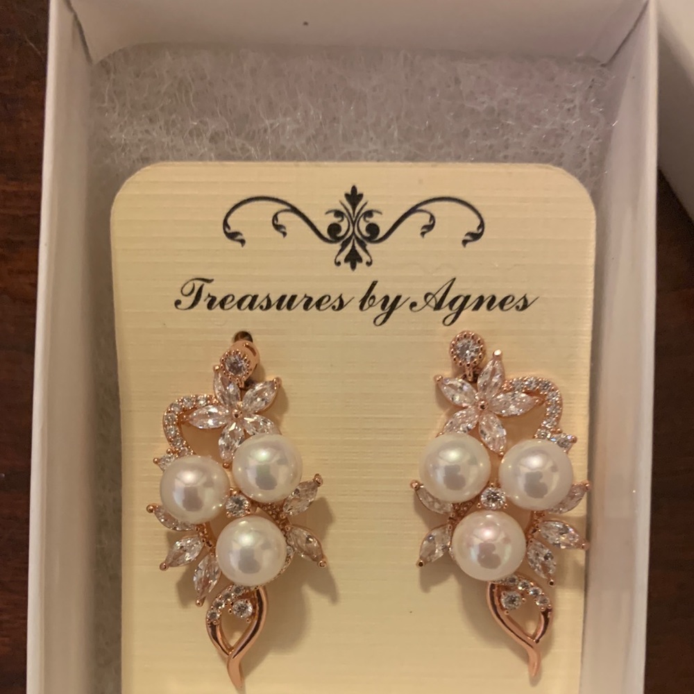 Rose Gold Wedding Earrings